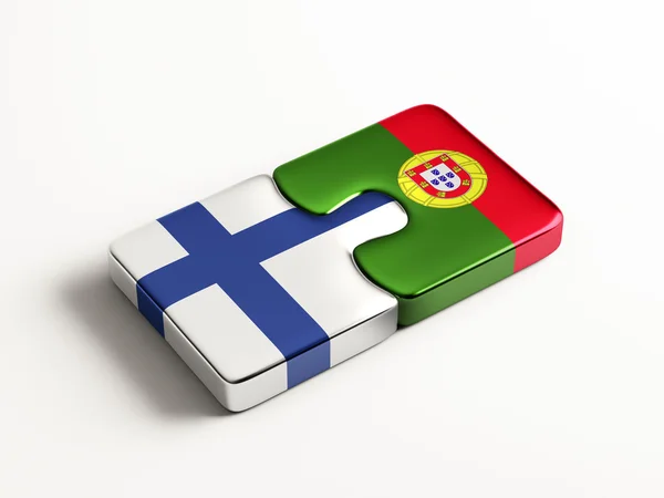 Portugal Finlandia Puzzle Concepto —  Fotos de Stock