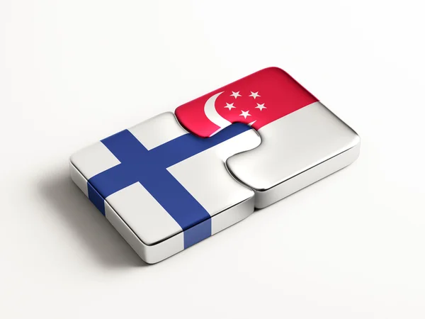 Singapur Finlandia Puzzle Concepto —  Fotos de Stock