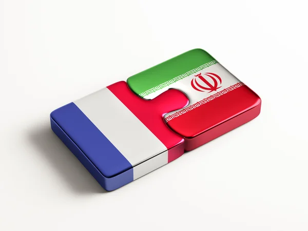 Frankrike Iran pussel koncept — Stockfoto