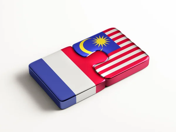 Frankreich Malaysia Puzzle-Konzept — Stockfoto