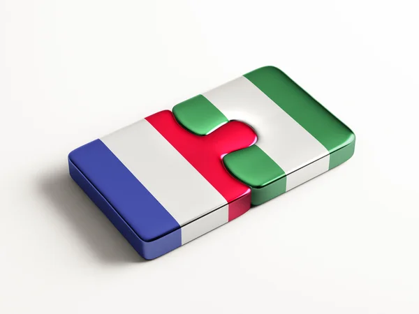 França Nigéria Puzzle Concept — Fotografia de Stock