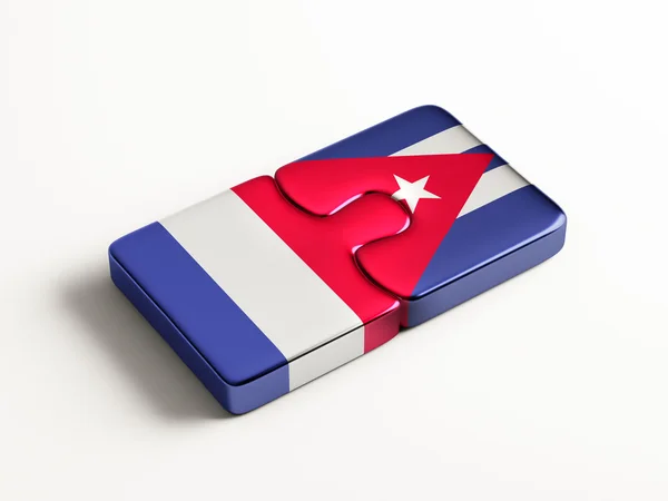 Cuba Francia Puzzle Concepto —  Fotos de Stock