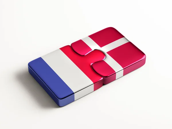 Denemarken Frankrijk puzzel Concept — Stockfoto