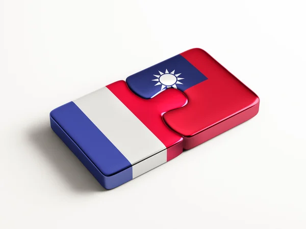 Taiwan Frankrijk puzzel Concept — Stockfoto