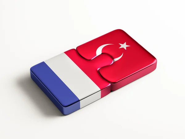 Turkije Frankrijk puzzel Concept — Stockfoto