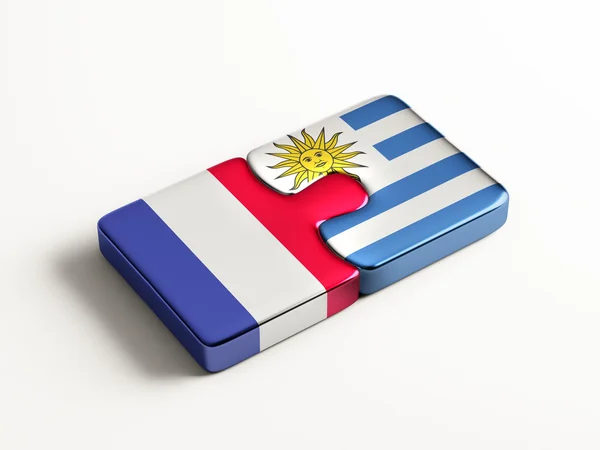 Uruguay Francia Puzzle Concepto — Foto de Stock