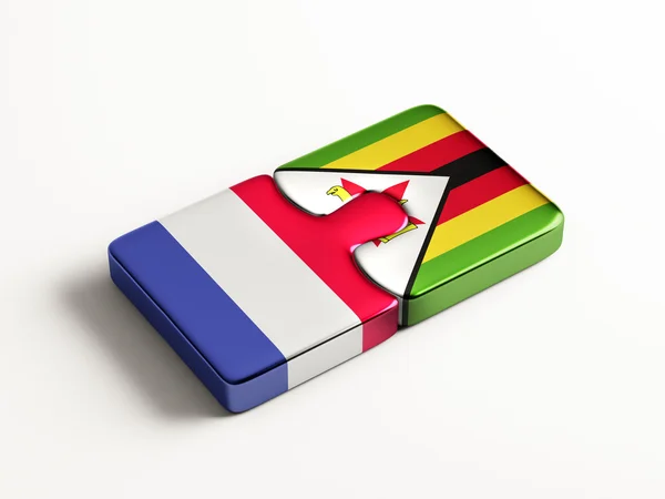 Zimbabwe Francia Puzzle Concept — Foto Stock