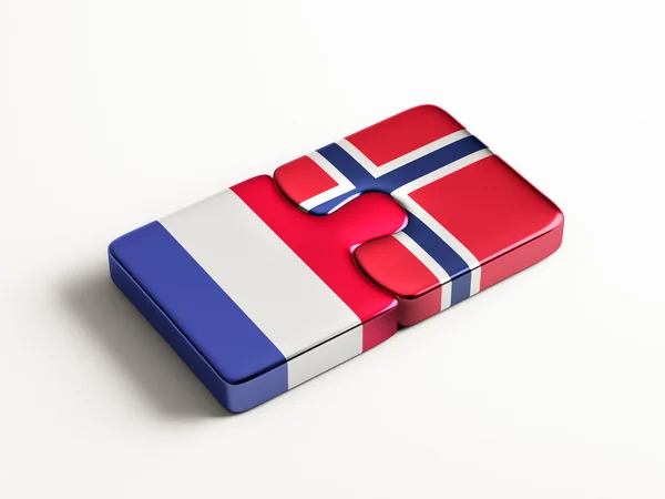 Koncepcja Puzzle Francja Norwegia — Zdjęcie stockowe