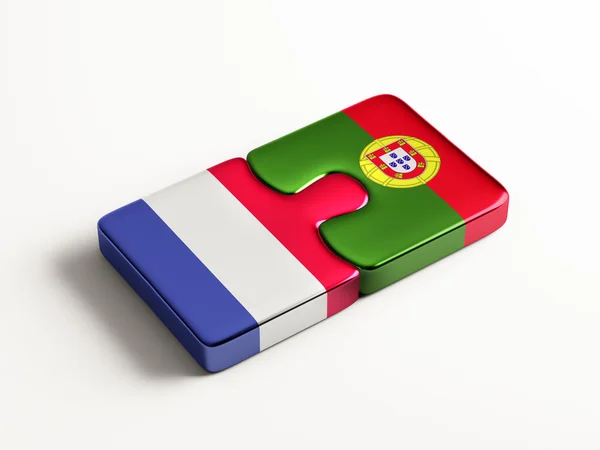 Portugal Frankrike - Puzzle-konsept – stockfoto