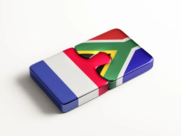 South Africa France  Puzzle Concept — Stock Photo, Image