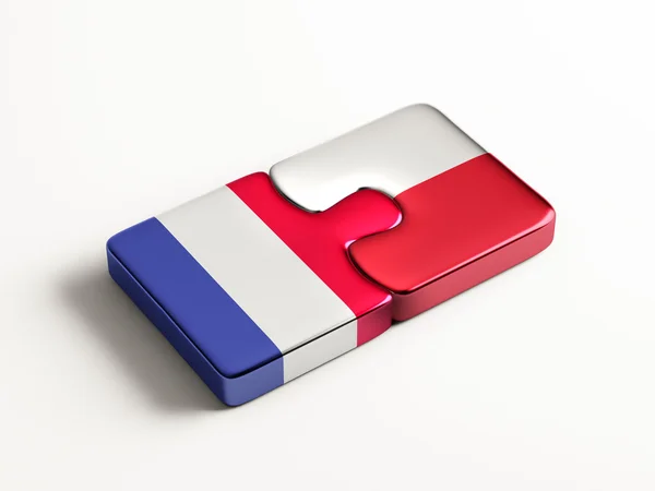 Poland France  Puzzle Concept — Stock Photo, Image