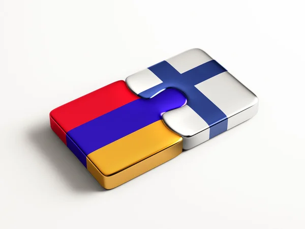 Örményország Finnország Puzzle koncepció — Stock Fotó