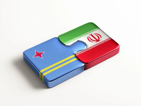 Aruba Iran Puzzle Concept — Stock Photo, Image