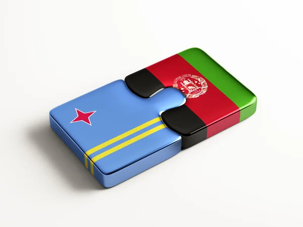 Afghanistan Aruba Puzzle Concept — Stock Photo, Image