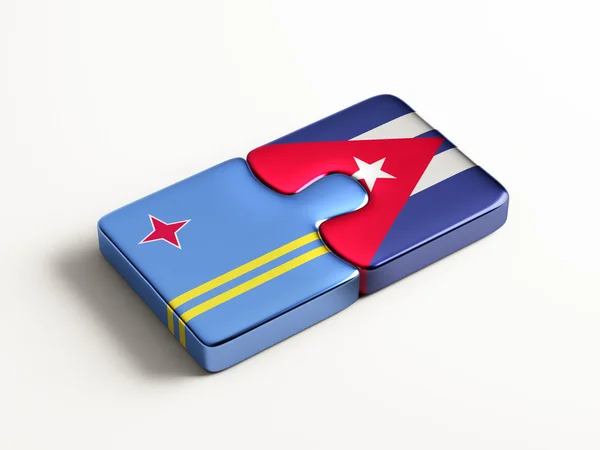 Cuba concetto di puzzle di Aruba — Foto Stock