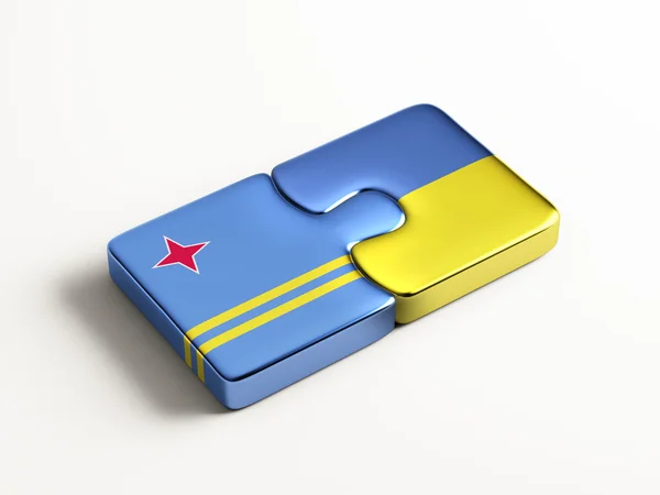 Ucrania Aruba Puzzle Concepto — Foto de Stock