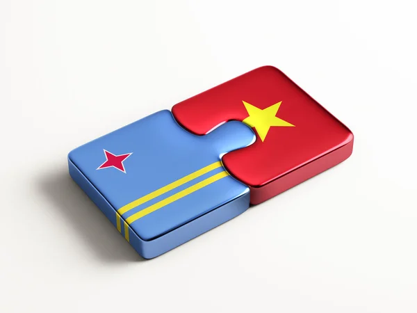 Vietnam Aruba Puzzle Concept — Stock Photo, Image