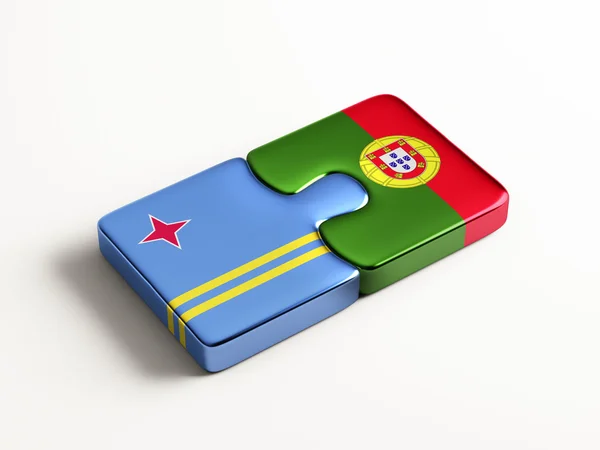 Portugal Aruba puzzel Concept — Stockfoto