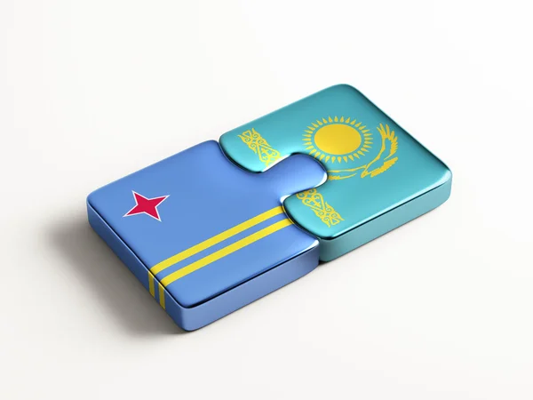 Kazachstan Aruba puzzel Concept — Stockfoto