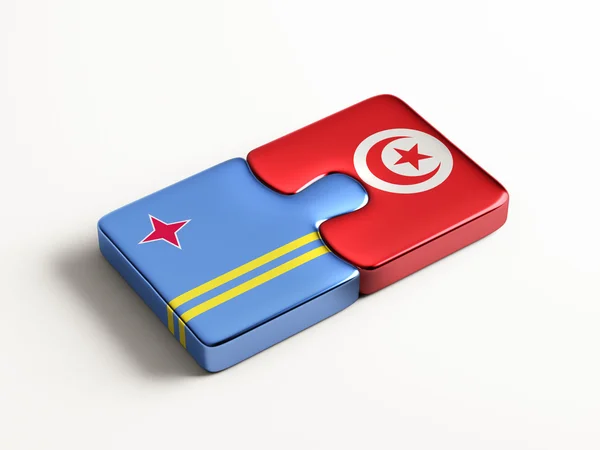 Tunisia Aruba Puzzle Concept — Stock Photo, Image