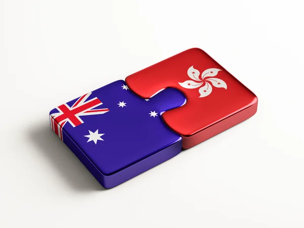 Australia Hong Kong  Puzzle Concept — Stock Photo, Image