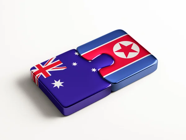 Austrália North Korea Puzzle Concept — Fotografia de Stock