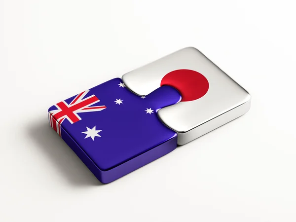 Avustralya Japonya bulmaca kavramı — Stok fotoğraf