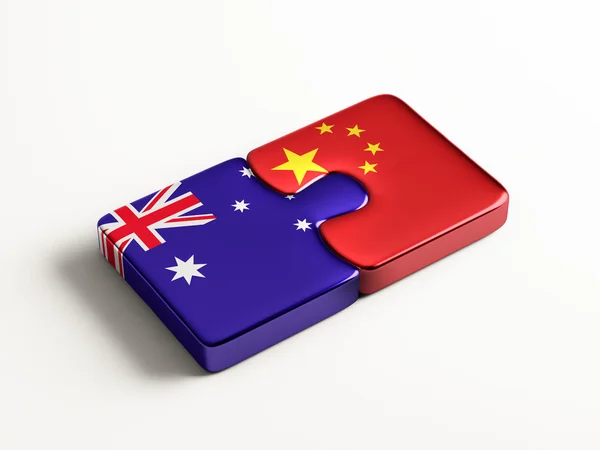 Australia China  Puzzle Concept — Stock Photo, Image