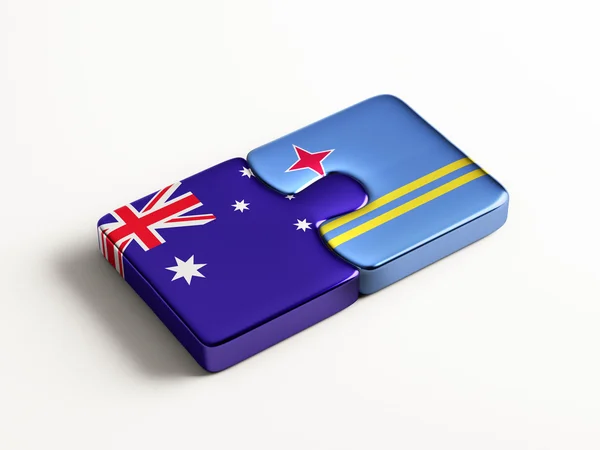 Australia Aruba Puzzle Concept — Stock Photo, Image