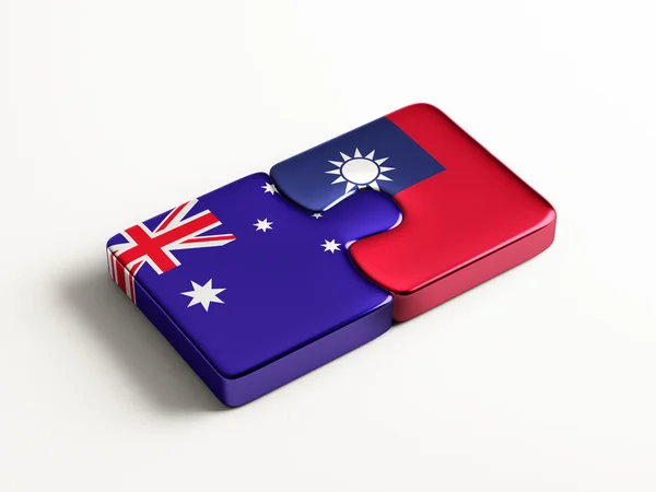 Ταϊβάν Αυστραλία παζλ έννοια — Φωτογραφία Αρχείου