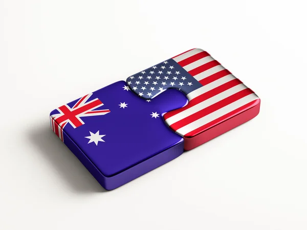 United States Australia  Puzzle Concept — Stock Photo, Image