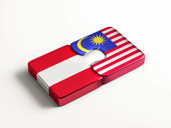 Österreich Malaysia Puzzle-Konzept — Stockfoto