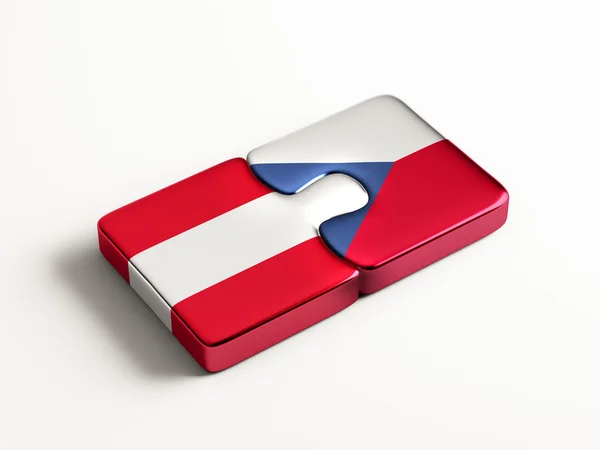 Oostenrijk Tsjechië puzzel Concept — Stockfoto