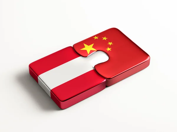 Österreich China Puzzle-Konzept — Stockfoto