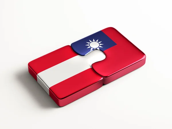 Taiwan Oostenrijk landen puzzel Concept — Stockfoto