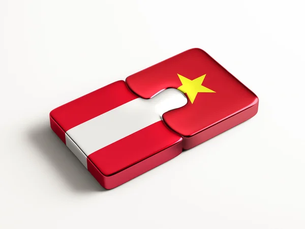 Vietnam Austria Countries Puzzle Concept — Stock Photo, Image
