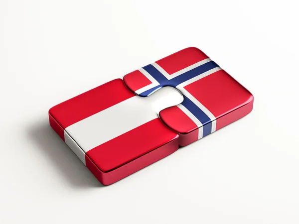 Noruega Austria Países Puzzle Concepto — Foto de Stock