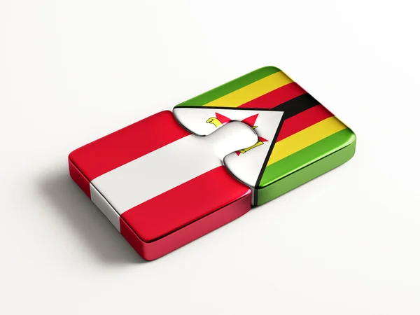 Zimbabwe Austria Paesi Puzzle Concept — Foto Stock