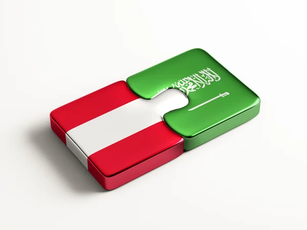 Saudi Arabia Austria Countries Puzzle Concept — Stock Photo, Image