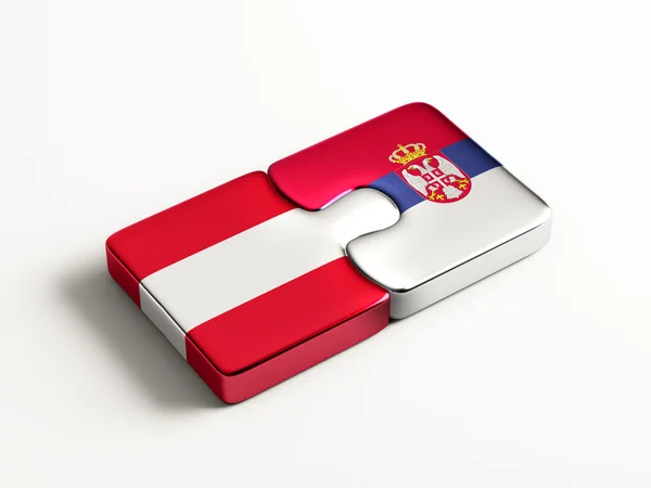 Serbia Austria Paesi Puzzle Concept — Foto Stock