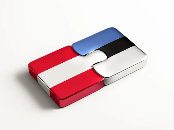 Estonia Austria Countries Puzzle Concept — Stock Photo, Image