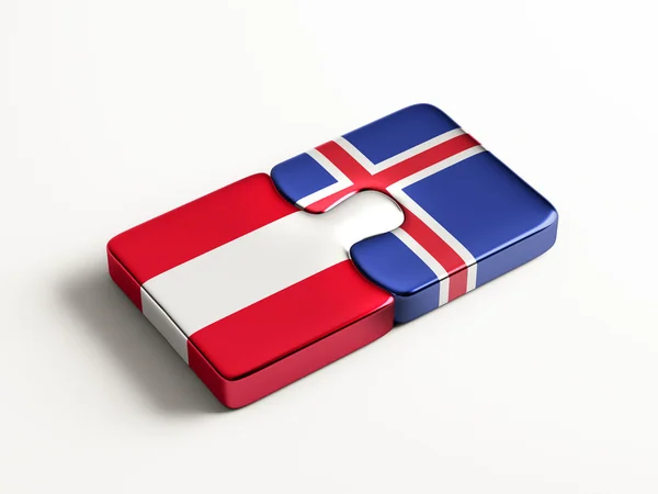 Islandia Austria Países Puzzle Concepto —  Fotos de Stock