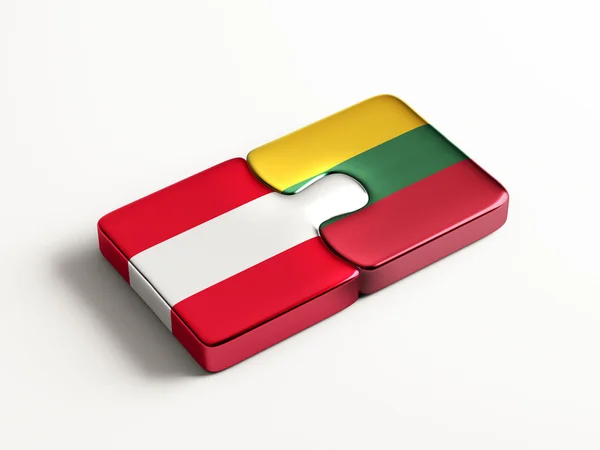 Litouwen-Oostenrijk landen puzzel Concept — Stockfoto
