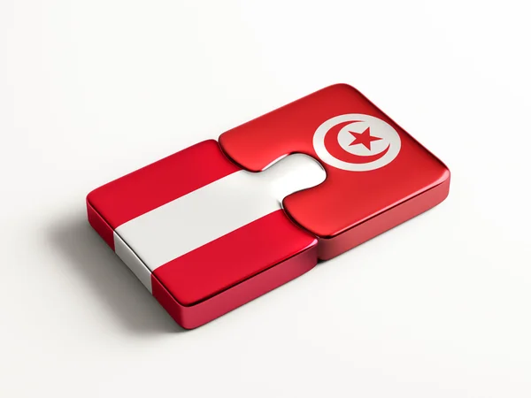 Tunisia Austria Paesi Puzzle Concept — Foto Stock