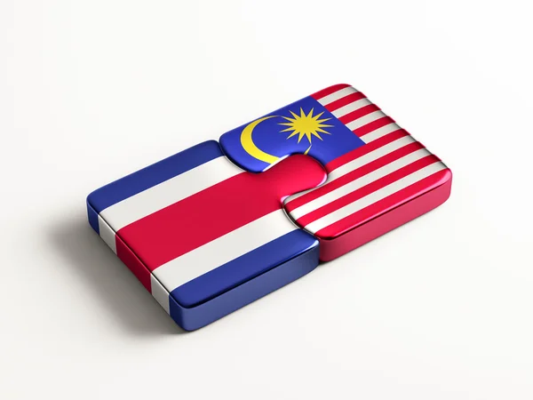 Malaysia Costa Rica Countries Puzzle Concept — Stock Photo, Image