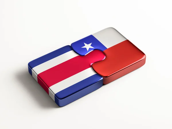 Chile Costa Rica Países Puzzle Concepto —  Fotos de Stock