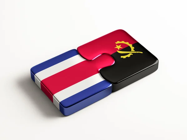 Angola Costa Rica Pays Puzzle Concept — Photo