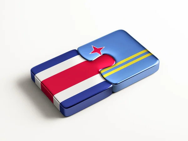 阿鲁巴哥斯达黎加国家拼图概念 — 图库照片