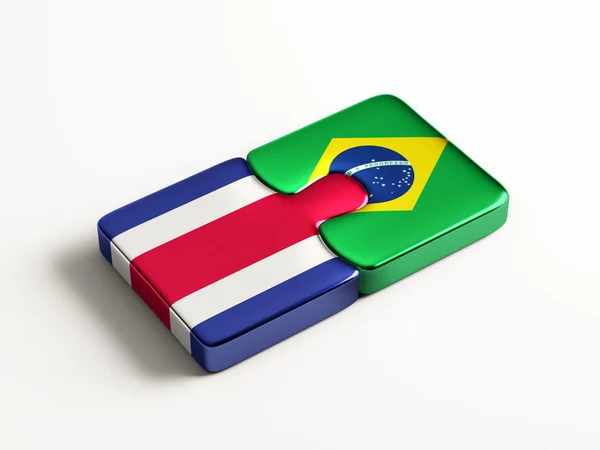 Brazílie Kostarika země Puzzle koncept — Stock fotografie