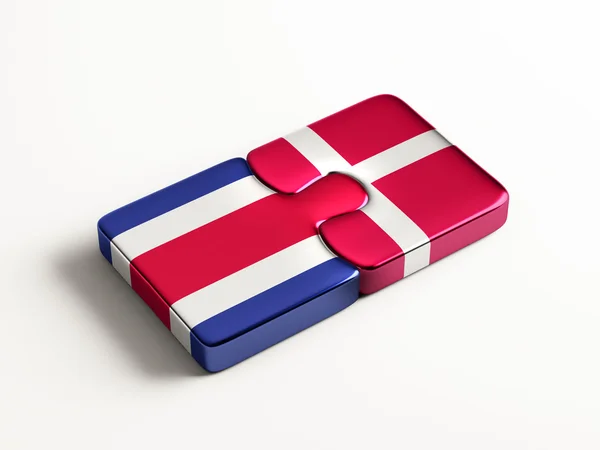 Dänemark Costa Rica Länder Puzzle-Konzept — Stockfoto